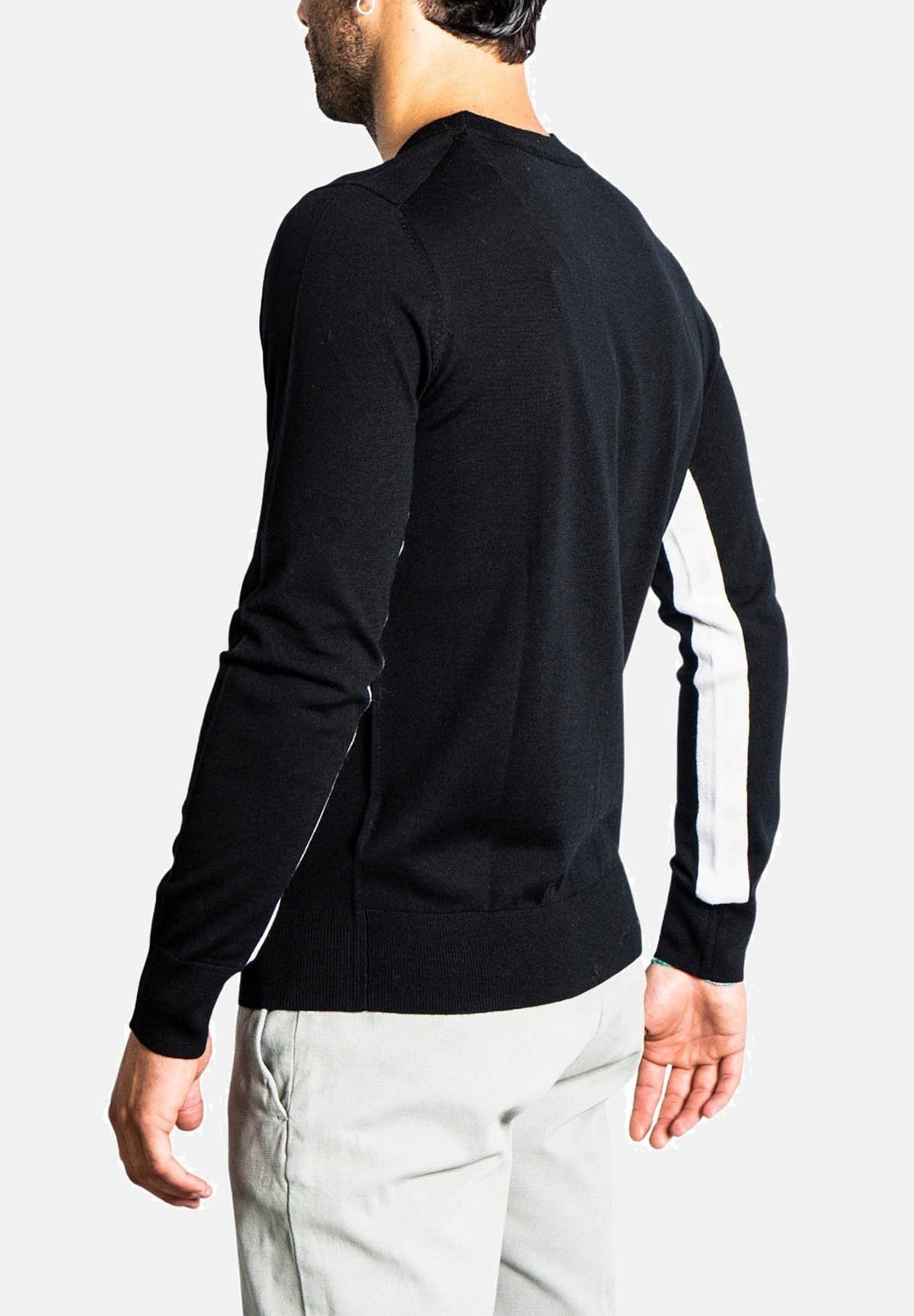 Maglione Paolo Pecora in lana con polsi e fondo a coste