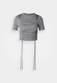 CROP TOP  PULL LACES   - Top - grey