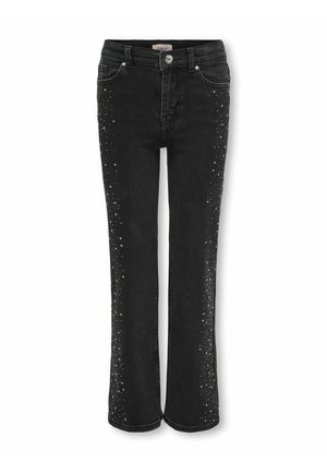 MIT WEITEM BEIN KOGJUICY HOHE TAILLE - Traperice ravnih nogavica - washed black