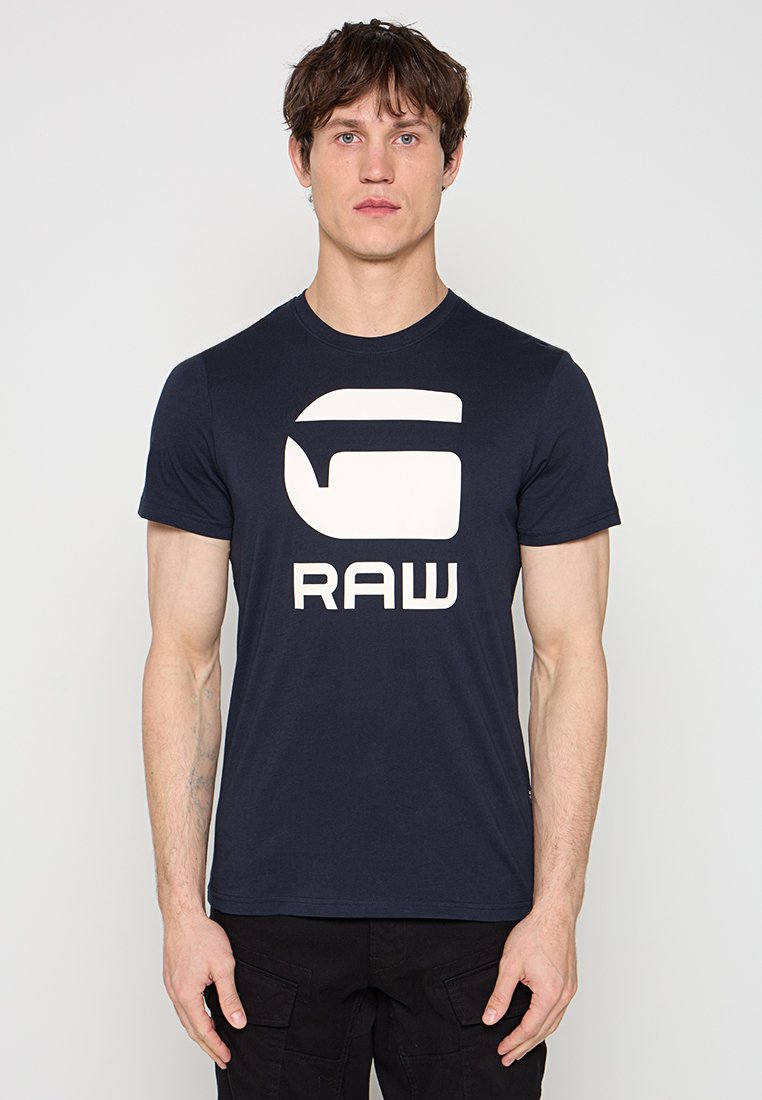 G-Star T-shirt print donkerblauw denim