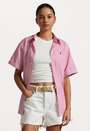 Polo Ralph Lauren OVERSIZE FIT STRIPED COTTON SHIRT - Blus - white/pink