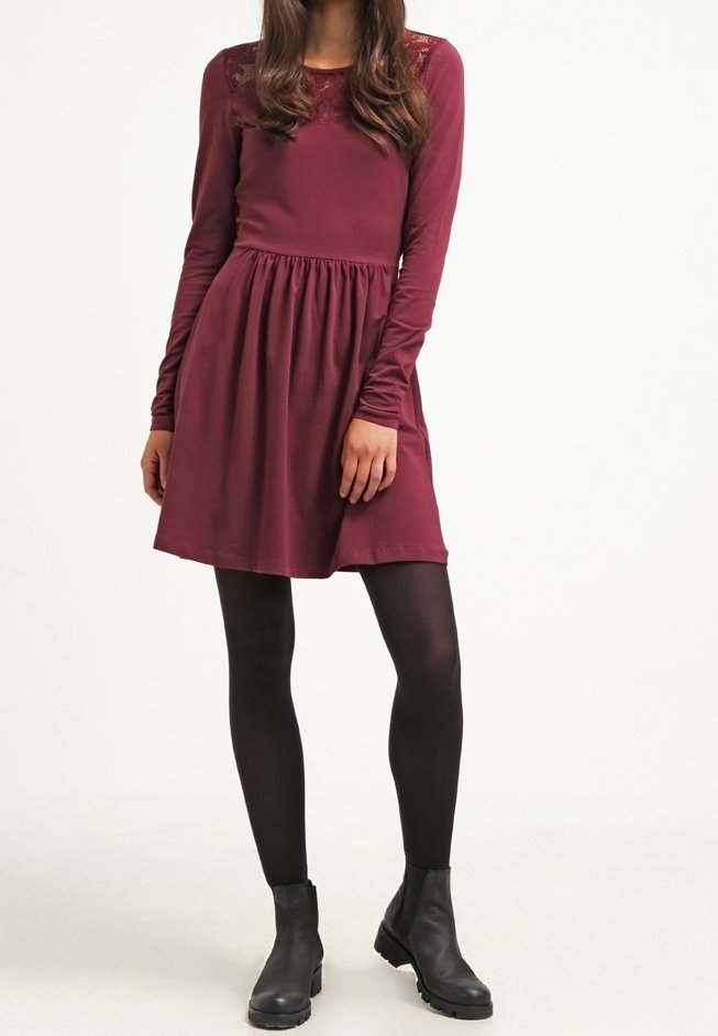 ONLY Jersey dress - bordeaux - (Pre-owned) - Zalando