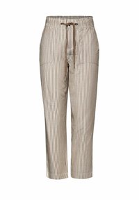 Street One PAPERBAG SEERSUCKER - Tygbyxor - beige