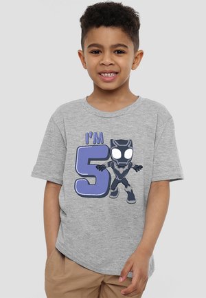 Marvel, BLACK PANTHER CUTE BIRTHDAY 5 - T-Shirt print - mottled grey