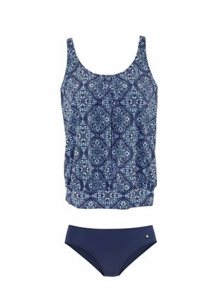 OVERSIZE - Badeanzug - marine-bedruckt