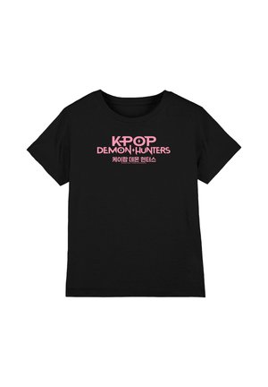 NETFLIX, KPOP DEMON HUNTERS PINK LOGO UNISEX - Print T-shirt - black