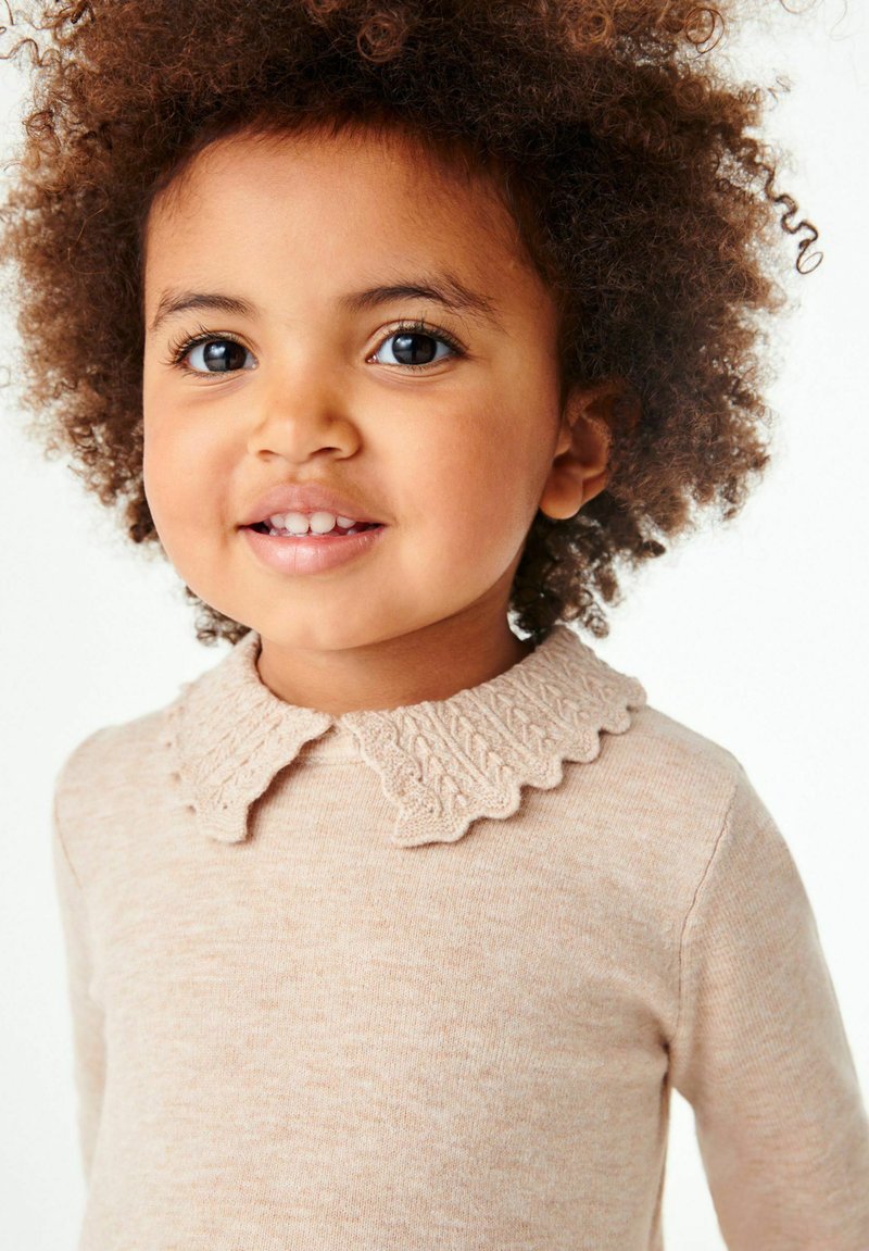 Next Knitted Long Sleeve Dress With Collar Detail Abito in maglia