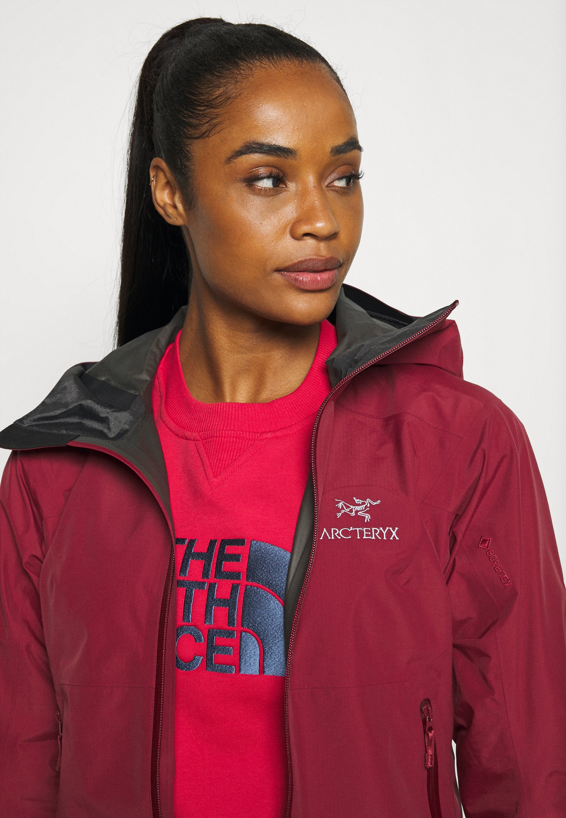 dark red jacket womens