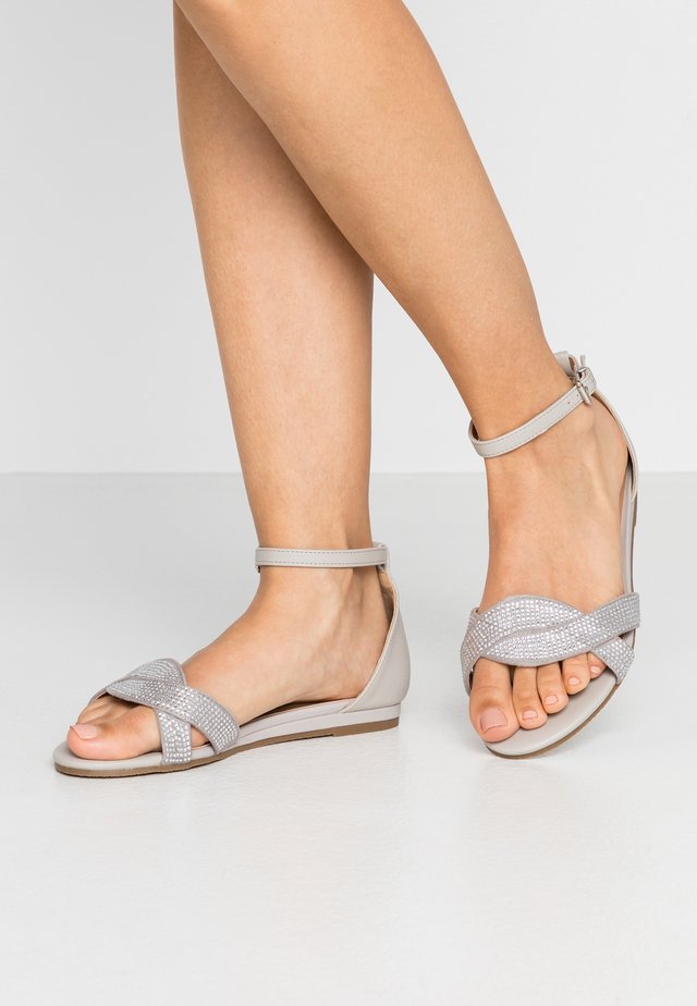 WIDE FIT NOLAN MINI WEDGE FLAT - Sandals - silver
