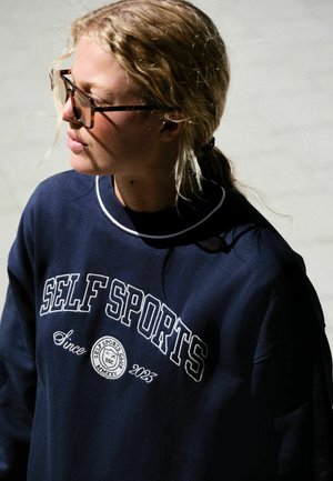 Self., REGULAR FIT - CREW NECK SWEATSHIRT - Sweatshirt - navy slogan