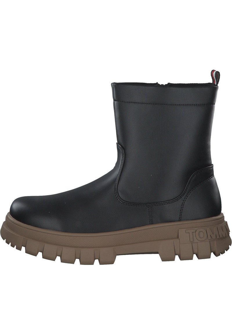 Tommy Hilfiger Enkellaarsjes met plateauzool zwart