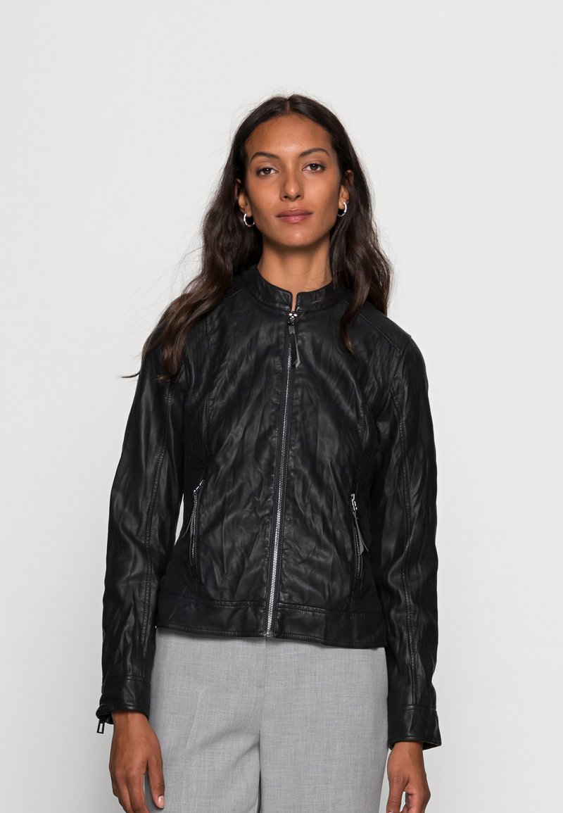 TOM TAILOR FAUX LEATHER JACKET Veste en cuir deep black/noir ZALANDO.FR