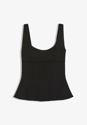 Bershka, STRUCTURED WITH LACE-UP BACK - TOP - Blouse - black