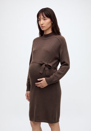 ONLY MATERNITY, OLMLEVA - Рокля тип пуловер - chocolate martini detail:melange
