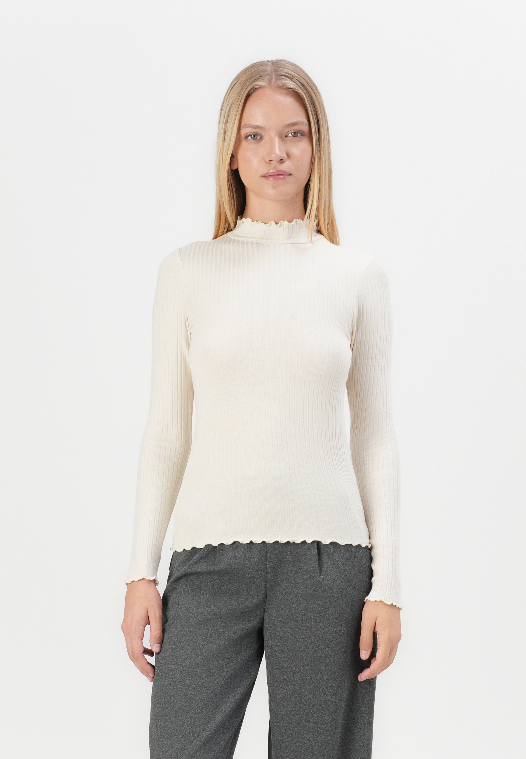 売れ筋商品|||ラルフローレン Tシャツ レディース トップス Stretch Cotton Henley Top - Long sleeved top - mascarpone cream Cotton Henley Shirt