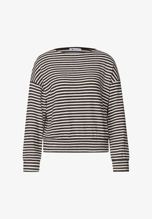 Street One, LANGARM SHIRT MIT ELASTIKBUND - Strickpullover - black coffee mel