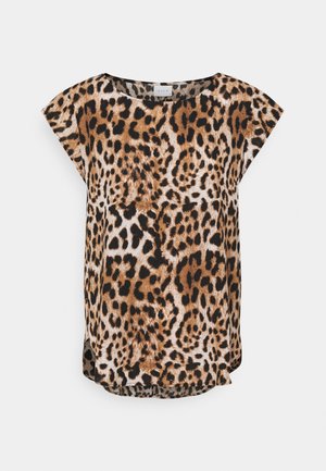 VILOVIE CAPSLEEVE - T-shirt print - beige/black