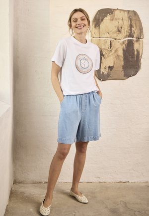 PULZ PZCHRISTA - Short en jean - light blue denim