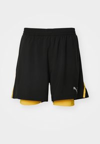 Puma RUN FAVORITE VELOCITY WOVEN 2IN1 SHORT M - Sportiniai šortai - black/sunset glow