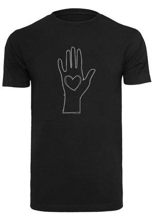 PEACE - SCRIBBLE HAND HEART - T-Shirt print - black