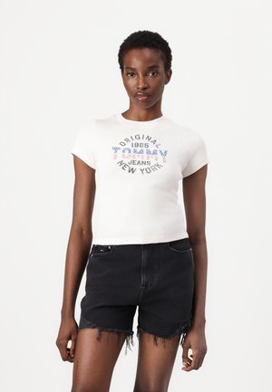 SLIM TEE - Print T-shirt - ancient white