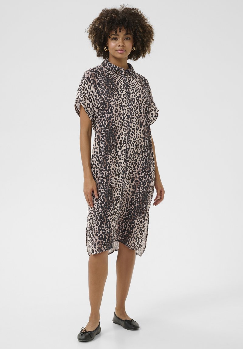 leopard dress with white shirt CUPSHE Dress Button Down Shirt Dress Long Sleeve Blouse Top Leopard Print