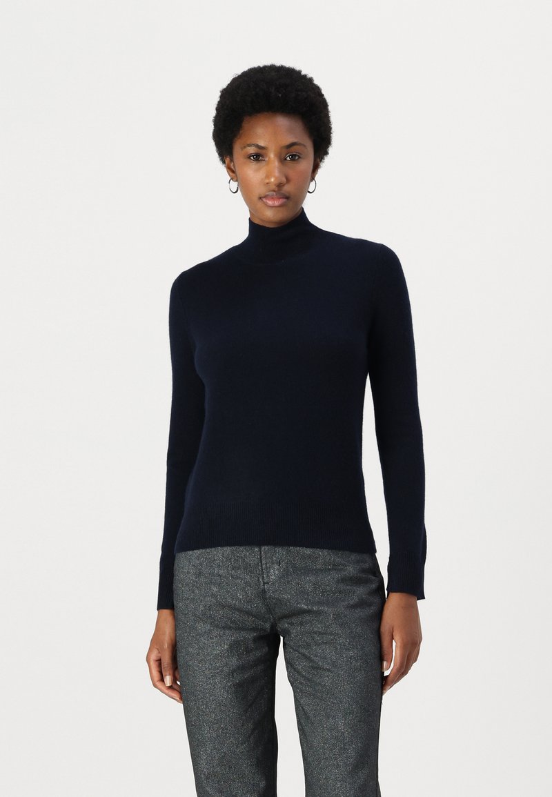 pure cashmere SIMPLE HIGH NECK SWEATER - Džemperis - dark navy
