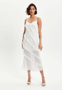 Liquorish DIAGONAL FRILL  - Cocktail dress / Party dress - white