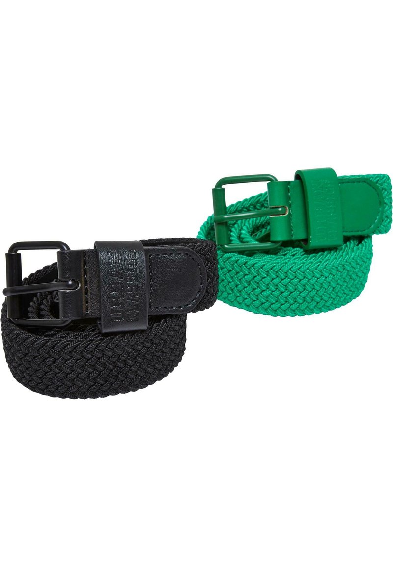 Urban Classics - 2 PACK UNISEX - Flechtgürtel - black bodegagreen, Vergrößern