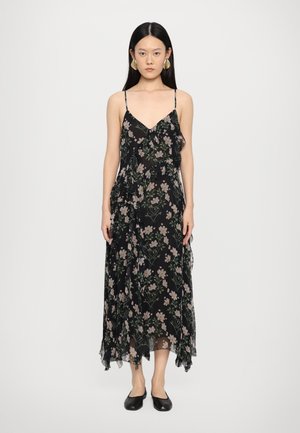 ELIZABETH MIDI TIERED DRESS - Vestido largo - black