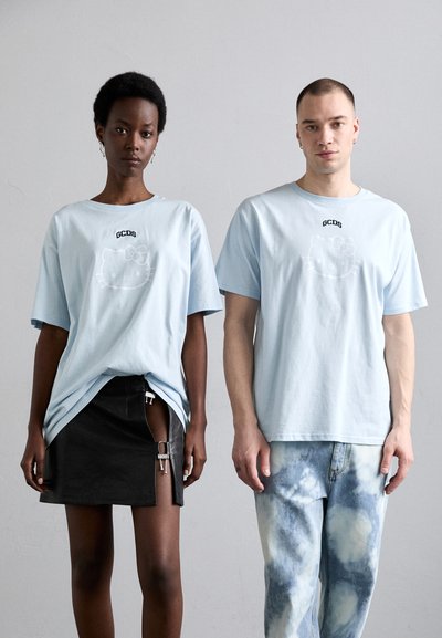 GCDS HELLO KITTY LOOSE UNISEX - T-shirt imprimé - baby blue