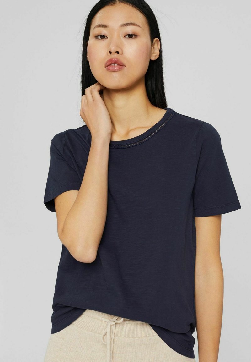 Damen T-Shirts | edc by Esprit T-Shirt basic navy/dunkelblau meliert - HJ24901 Damen T-Shirts | edc by Esprit T-Shirt basic navy/dunkelblau meliert - HJ24901