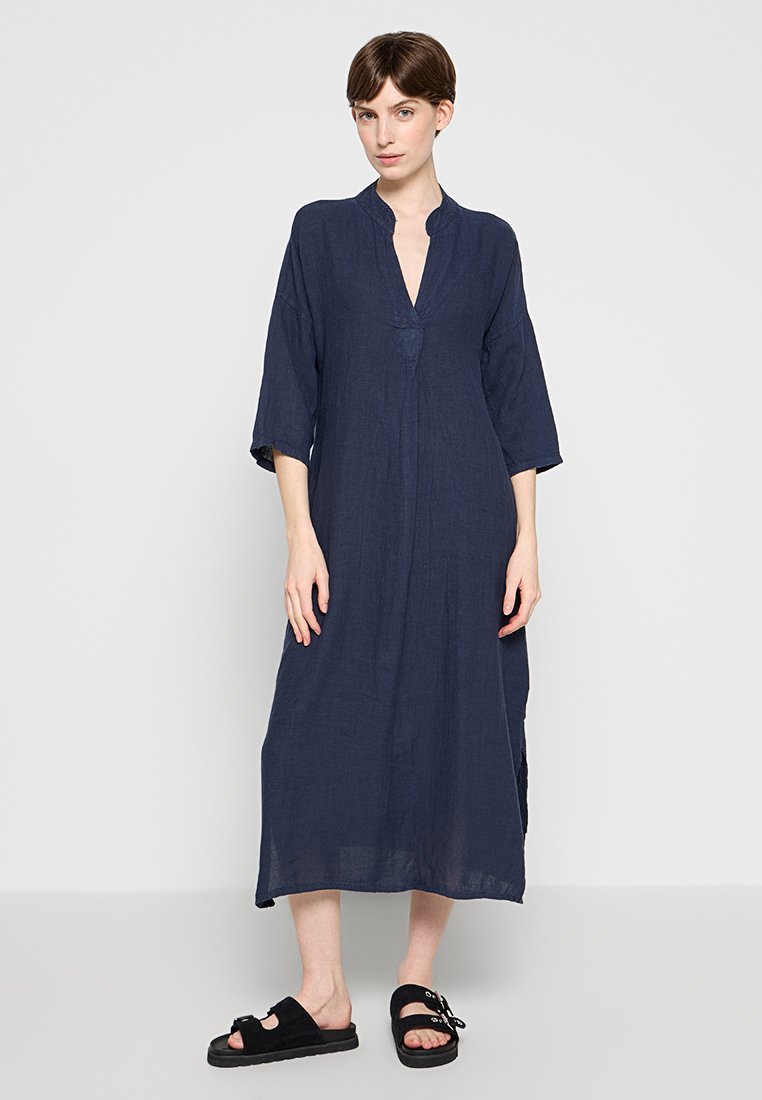 Le Monde du Lin Maxi-jurk donkerblauw