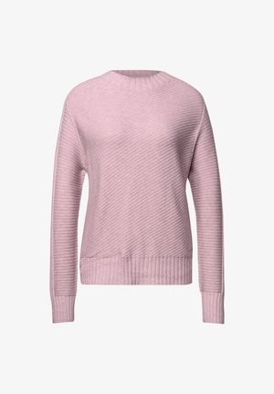 Street One, LONG-SLEEVE TURTLE NECK SWEATER WITH STRUCTURED DETAIL - Pullover - quiet rose mel