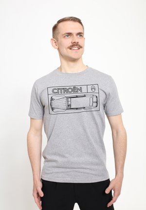 CITROEN 2CV DIAGRAM TOP VIEW - Print T-shirt - heather grey