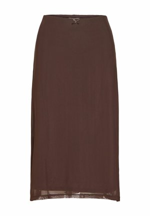 VILA, MIDI SKIRT VISOLA MID-WAIST - Jupe trapèze - coffee bean