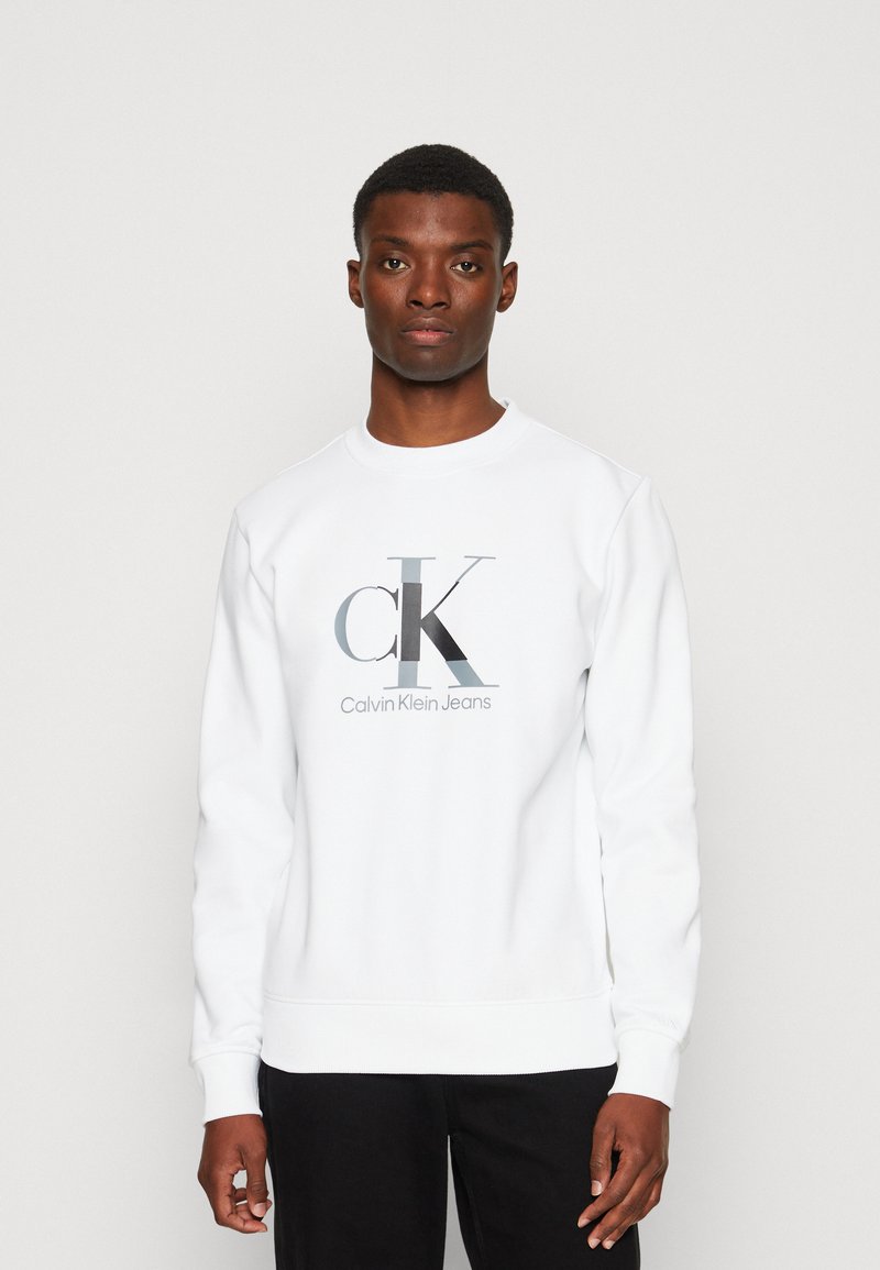 Calvin Klein Jeans - DISRUPTED MONOLOGO CREW NECK - Sweatshirt - bright white, Forstørre