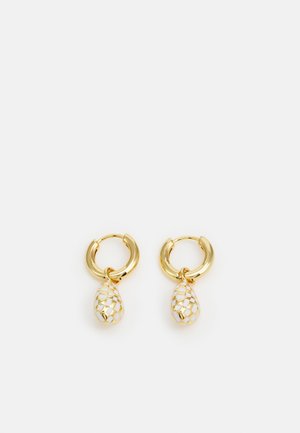CHECKERBOARD PENDANT HOOPS - Øreringe - gold-coloured