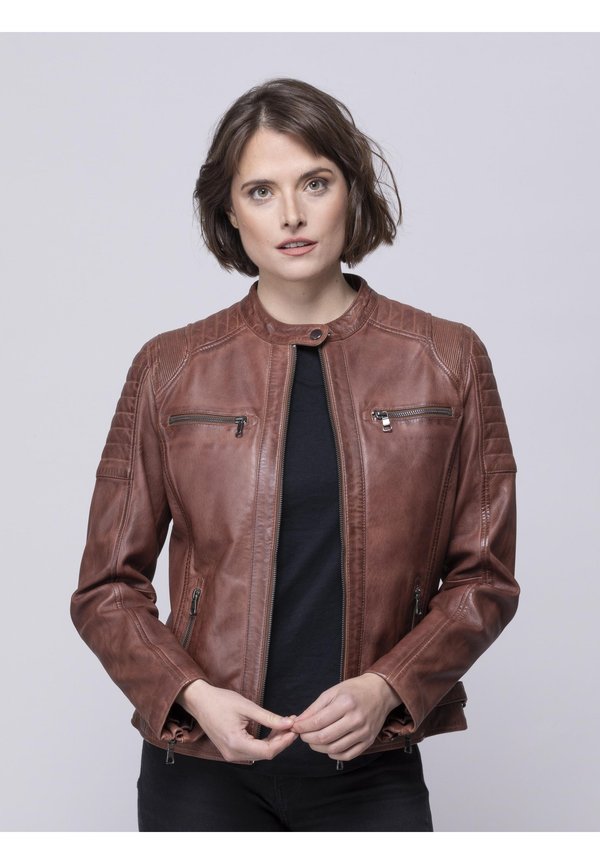 BUTTERMERE - Leather jacket - bourbon