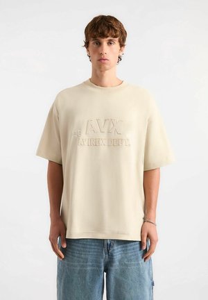 T-shirt con stampa - sand/brown