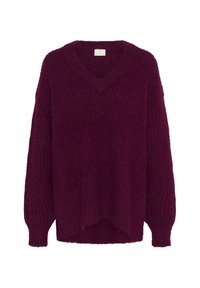 Kaffe ANE V-NECK - Strickpullover - windsor wine