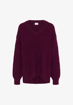 Kaffe ANE V-NECK - Maglione - windsor wine
