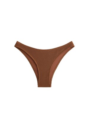 OYSHO, MEDIUM-COVERAGE U-CUT CRINKLE BIKINI BRIEFS - Bas de bikini - light brown