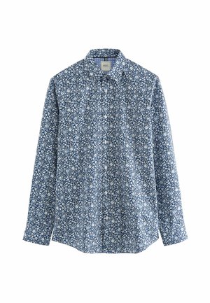 Marškiniai - navy blue white floral