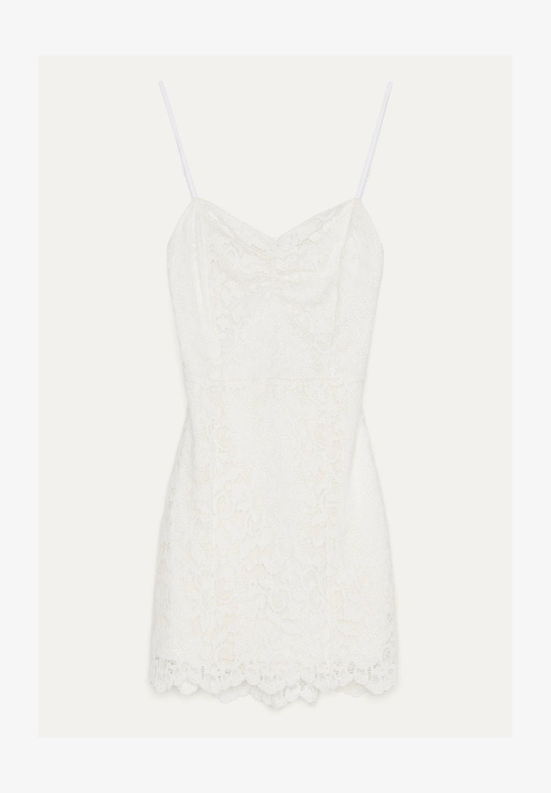 Bershka Mit Spitze Etuikleid White Weiss Zalando De