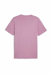 Rosa Baumwoll-T-Shirt mit Rundhalsausschnitt und kurzen Ärmeln, mit einer glatten Textur und einem entspannten Schnitt. Die Rückseite ist schlicht und ohne Grafiken.