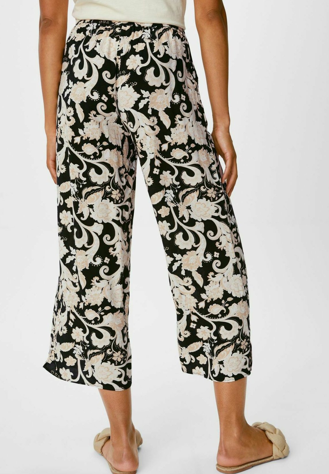 C\u0026A Pantalones - black / beige/negro - Zalando.es