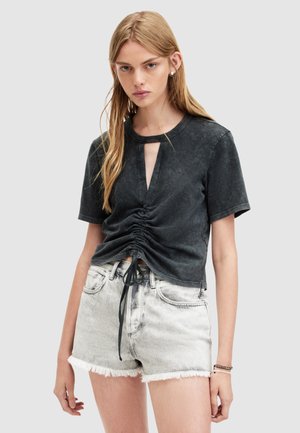 AllSaints GIGI TEE - T-Shirt print - acid washed black