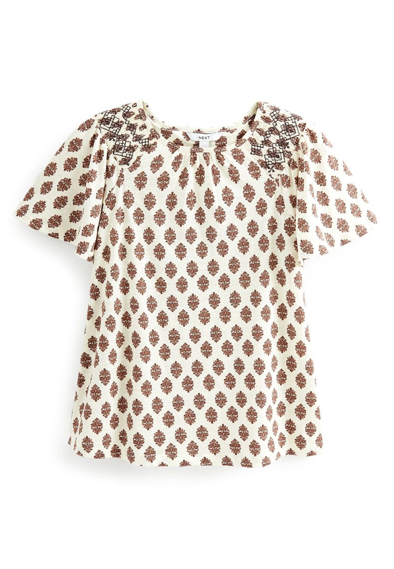 Next T-shirt print beige