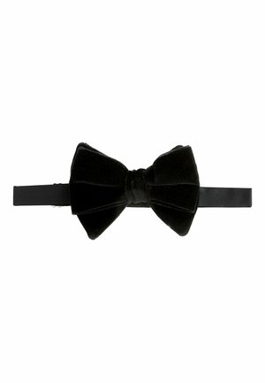 Papillon in velluto nero con cinturino regolabile, centrato su sfondo bianco.